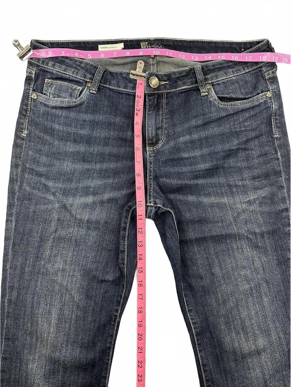 KUT from the Kloth Farrah Baby Bootcut Jeans Blue Denim Casual Retro - Picture 4 of 8